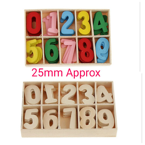 Wooden numbers set 25mm - wooden, 60