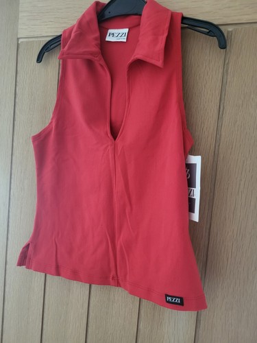 Pezzi red sleeveless collared - pezzi,